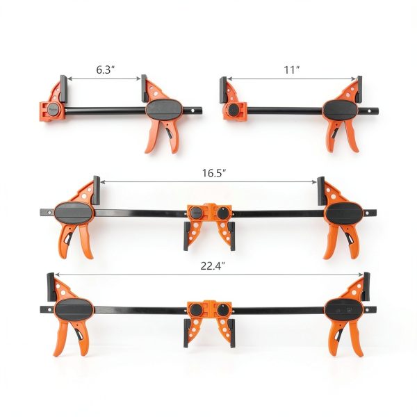 Jorgensen 6" Bar clamps for woodworking - 4-Pack, One-Hand Light Duty E-Z Hold Spreader Clamp, 150 lbs Capacity, Versatile and Easy-to-Use Design-7