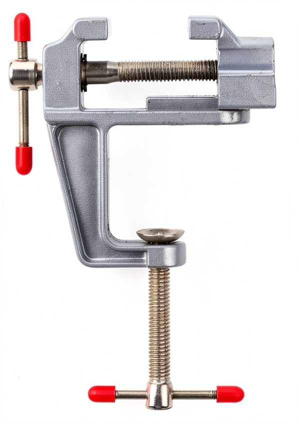 Mini Table Vice, Craft Bench Vise with Swivel Base, Small Work Clamp for Repair Tool, Adjustable Clamping Range (0-1.2inch)-1