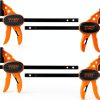 Jorgensen 6" Bar clamps for woodworking - 4-Pack, One-Hand Light Duty E-Z Hold Spreader Clamp, 150 lbs Capacity, Versatile and Easy-to-Use Design-0