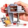 Mini Table Vice, Craft Bench Vise with Swivel Base, Small Work Clamp for Repair Tool, Adjustable Clamping Range (0-1.2inch)-3