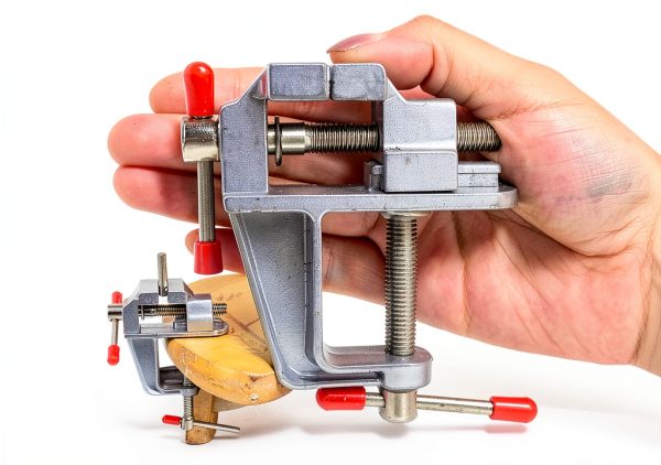 Mini Table Vice, Craft Bench Vise with Swivel Base, Small Work Clamp for Repair Tool, Adjustable Clamping Range (0-1.2inch)-3