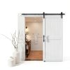 Sliding Barn Door 36x84 White 6.6 Ft Hardware Kit with PVC Surface-5