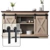 WINSOON 6FT Super Mini Barn Door Hardware Kit for Sliding Double Doors Small TV Stands Wardrobe Cabinets, I Shape Hanger (6FT Double Doors Kit)-0