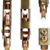 Sliding Door Rollers Lashow 1-1/4 inch 330lb Brush Gold Tandem Kit 2-2