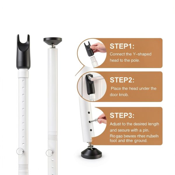 Sliding Glass Door Security Bar, Patio Door Barricade Security Bar, Apartment BarSliding Door Security Bar, Door Jammer, White, 1 Pack-7