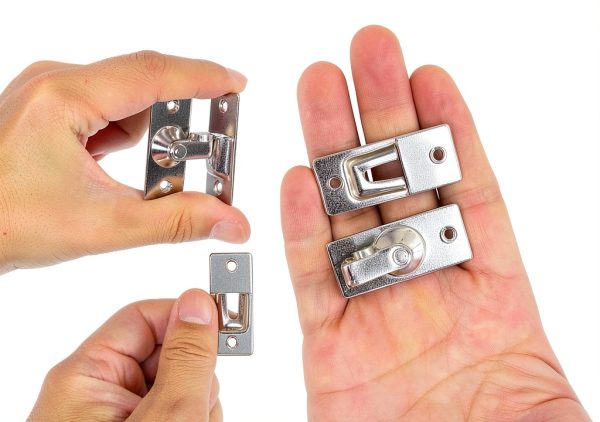 MINI Size 90 Degree Door Latch Sliding Screen Door Latch Barn Door Lock Hasp Latch Clasp Lock Pocket Door Locks and Latches-1