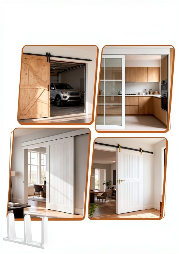 MERDTTES Plastic Siding Closet Door Floor Guide 4 Pack Universal White-6