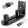 EaseLife Sliding Barn Door Bottom Floor Guide,Ball Bearings Adjustable Stay Roller,Wall Mount System,Flush Flat Bottom Design,2 Assemble Setup Options,Fit All Size Door,Black-0