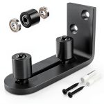 EaseLife Sliding Barn Door Bottom Floor Guide,Ball Bearings Adjustable Stay Roller,Wall Mount System,Flush Flat Bottom Design,2 Assemble Setup Options,Fit All Size Door,Black-0