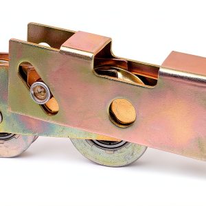 Sliding Door Rollers Lashow 1-1/4 inch 330lb Brush Gold Tandem Kit 2-0