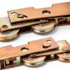 Sliding Door Rollers Lashow 1-1/4 inch 330lb Brush Gold Tandem Kit 2-1